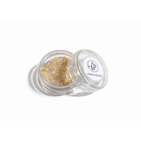 Glitter Chunky Blanco Tornasol 10g | Brillo Cosmético Grado Artístico para Maquillaje, Body Art y Pinta Caritas