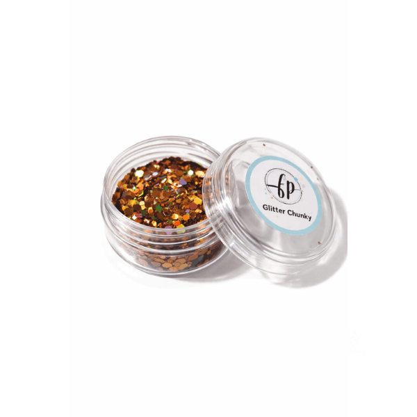 Glitter Chunky Oro 10g | Brillo Cosmético Grado Artístico para Maquillaje, Body Art y Pinta Caritas