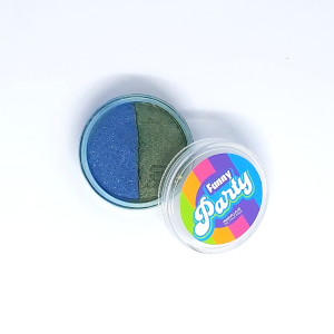 maquillaje duo metalizado verde azul