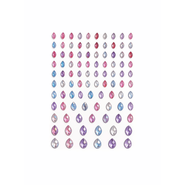 Gemas Acrílicas 3D Autoadhesivas Fantasy 019 | Planilla de 96 Piezas – Decoración Facial y Capilar para Diseños Artísticos