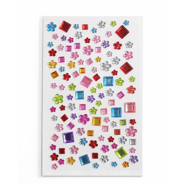 Gemas Acrílicas 3D Autoadhesivas Fantasy 021 | Planilla de 115 Piezas – Decoración Facial y Capilar para Diseños Artísticos