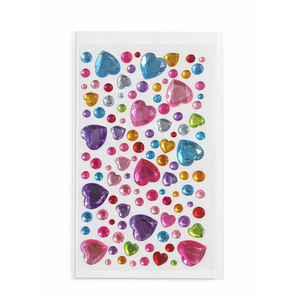 Gemas Acrílicas 3D Autoadhesivas Fantasy 022 | Planilla de 95 Piezas – Decoración Facial y Capilar para Diseños Artísticos