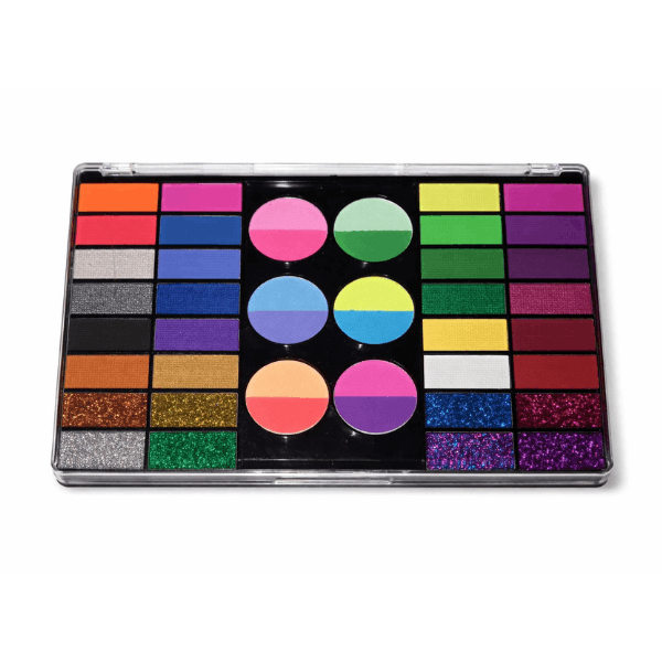 Paleta Maquillaje 44 Colores Base de Agua | Colores Basicos, Neón, Metalicos y Glitters Cosméticos - Hipoalergénica, Fácil Aplicación y Versatilidad Profesional (copia) (copia)