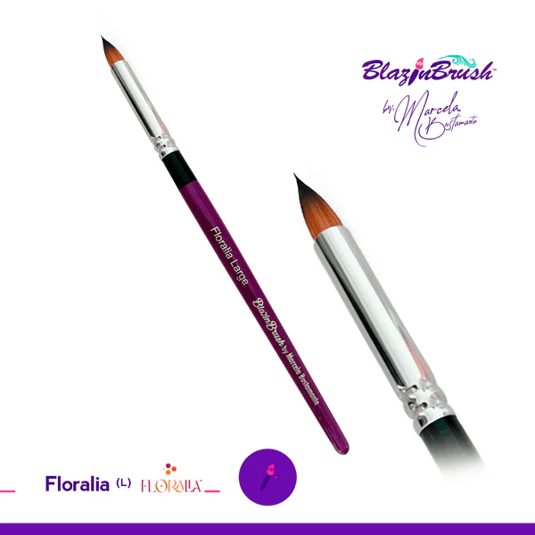Pincel Floralia Grande | Blazin Brush by Marcela Bustamante – Pincel redondo profesional para pétalos y flores en pintura facial