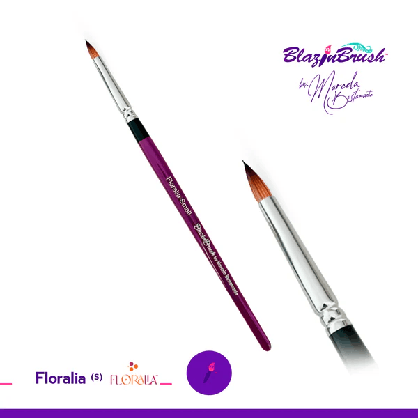 Pincel Floralia Pequeño | Blazin Brush by Marcela Bustamante – Pincel redondo profesional para pétalos pequeños y detalles florales