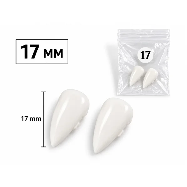 Dientes de Vampiro Falsos 17mm | Colmillos de Resina para Halloween, Zombie y Cosplay