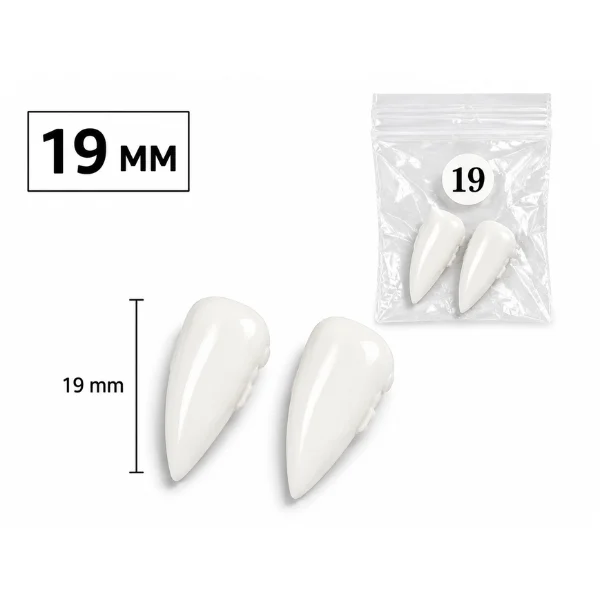 Dientes de Vampiro Falsos 19mm | Colmillos de Resina para Halloween, Zombie y Cosplay